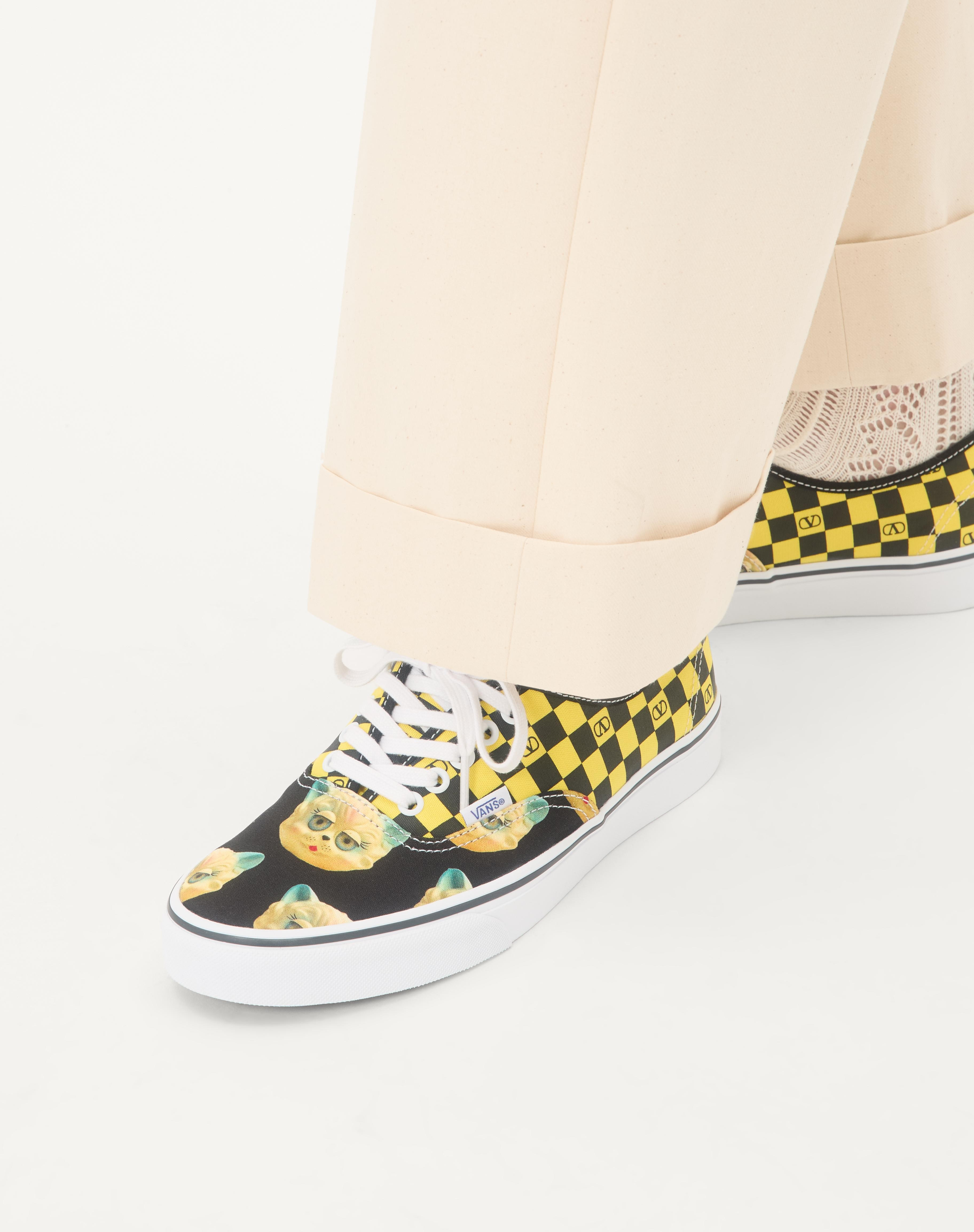 VALENTINO GARAVANI AND VANS LOW-TOP FABRIC TRAINER WITH VLOGO CHECKERBOARD PRINT AND LE CHAT DE LA M - 2