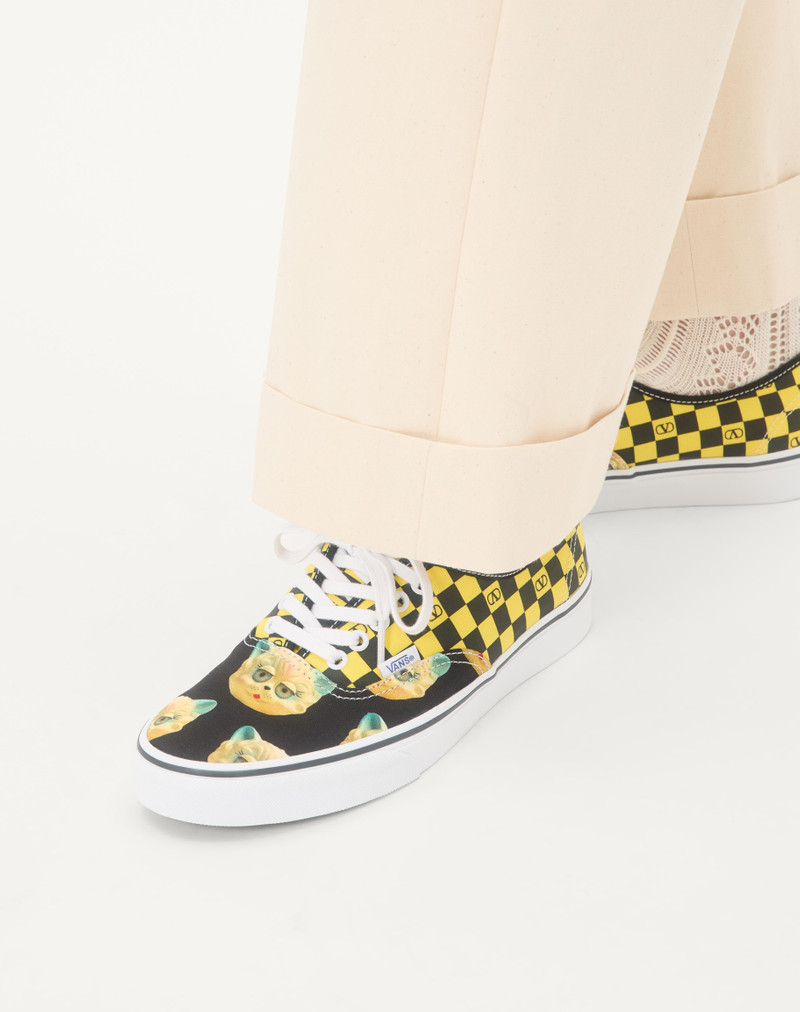VALENTINO GARAVANI AND VANS LOW-TOP FABRIC TRAINER WITH VLOGO CHECKERBOARD PRINT AND LE CHAT DE LA M 2