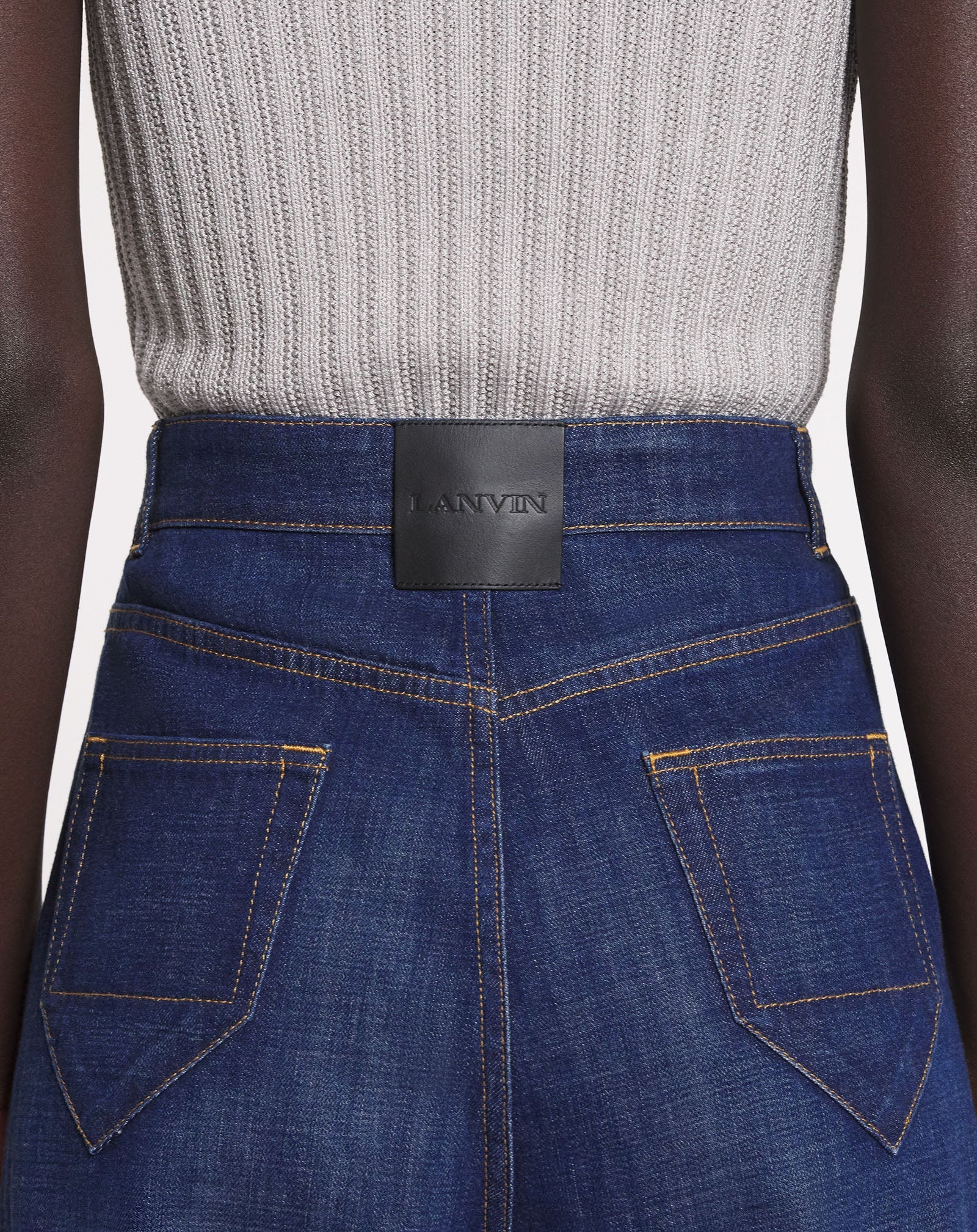 DARTED DENIM PANTS - 6