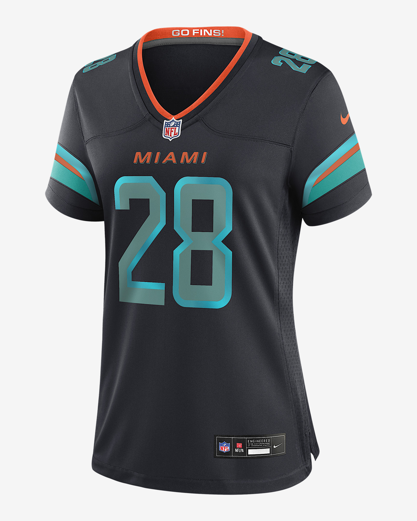 De’Von Achane Miami Dolphins Rivalries Collection Women’s Nike NFL Game Jersey - 1