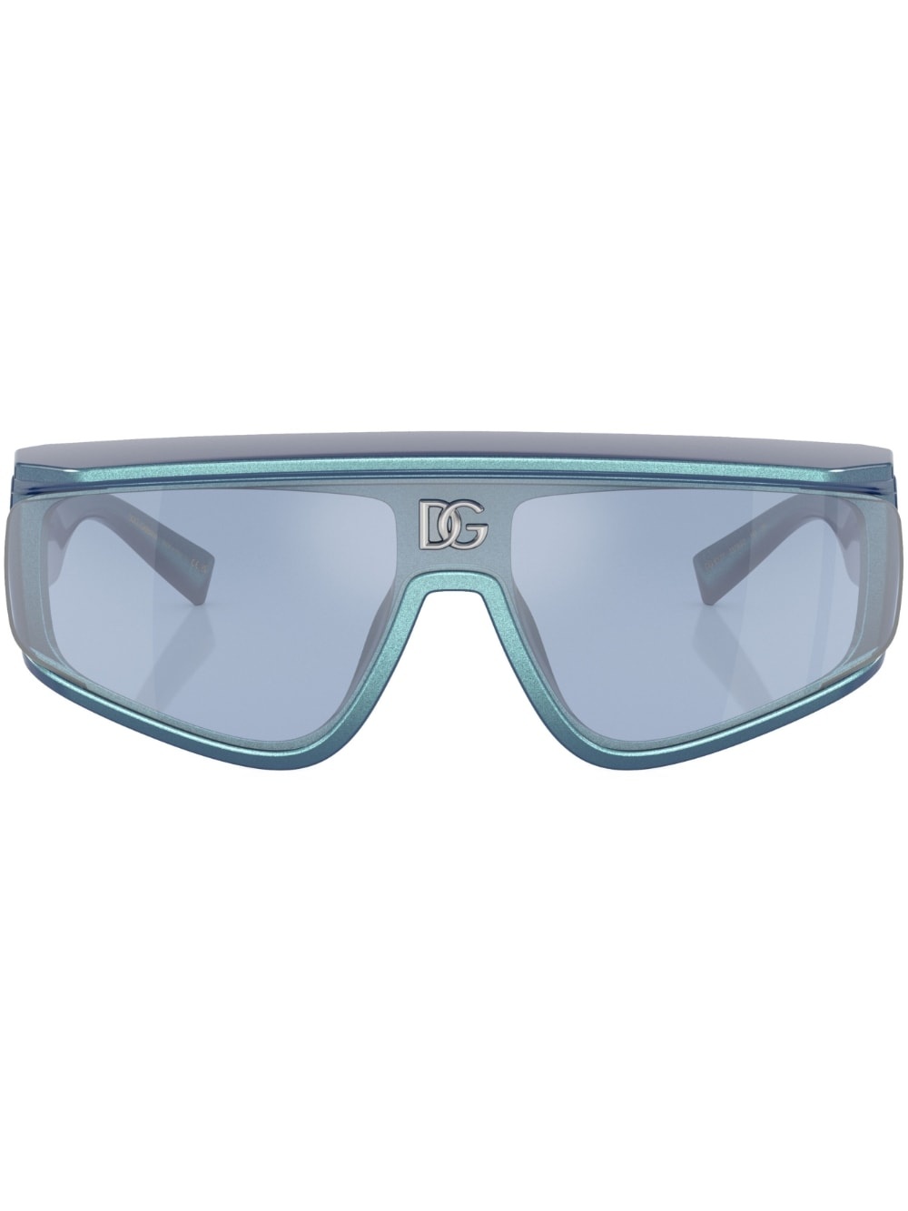 embossed-logo mask-frame sunglasses - 1