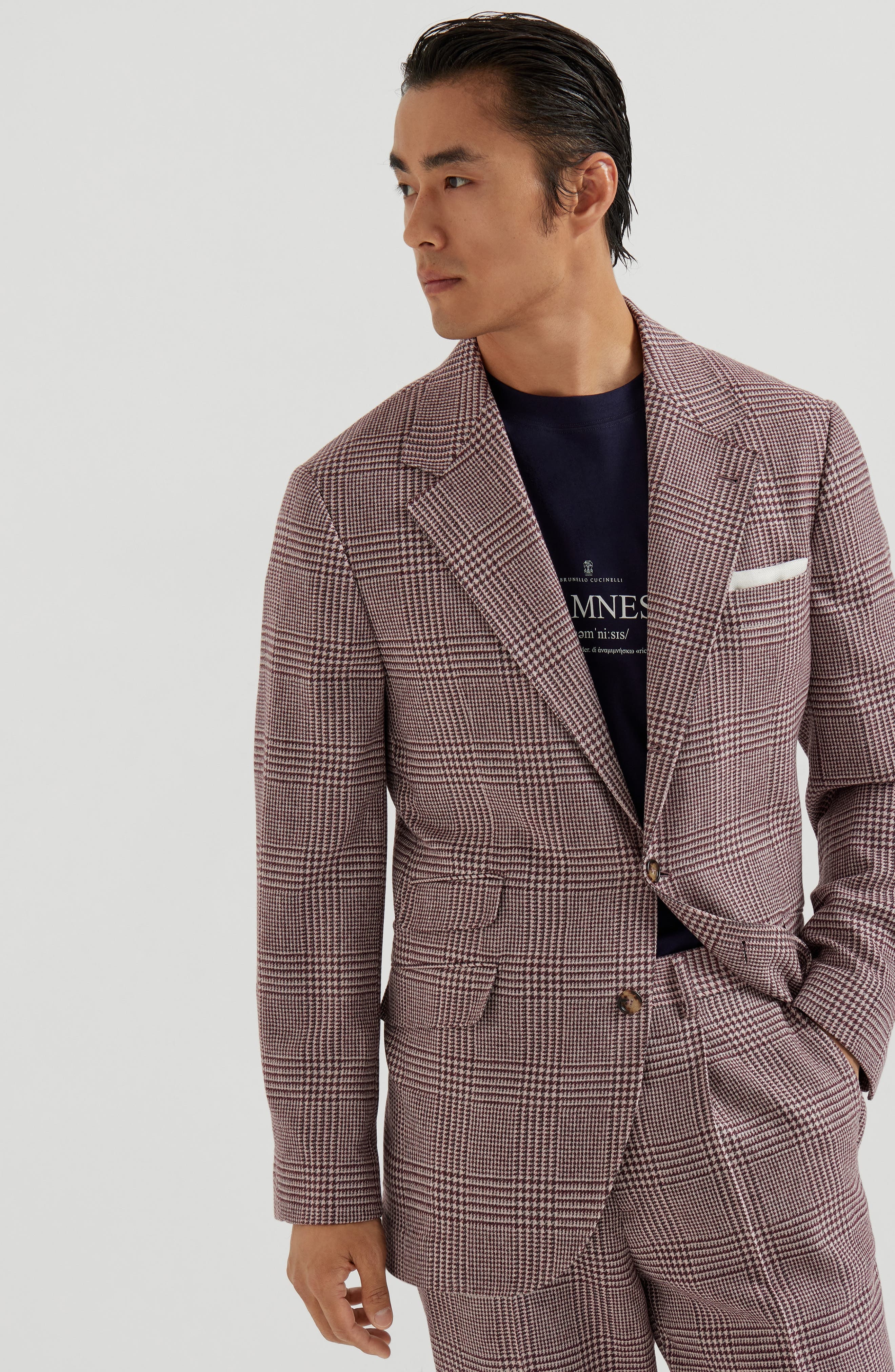 Brunello Cucinelli Deconstructed Cavallo blazer in Purple-Red at Nordstrom - 2
