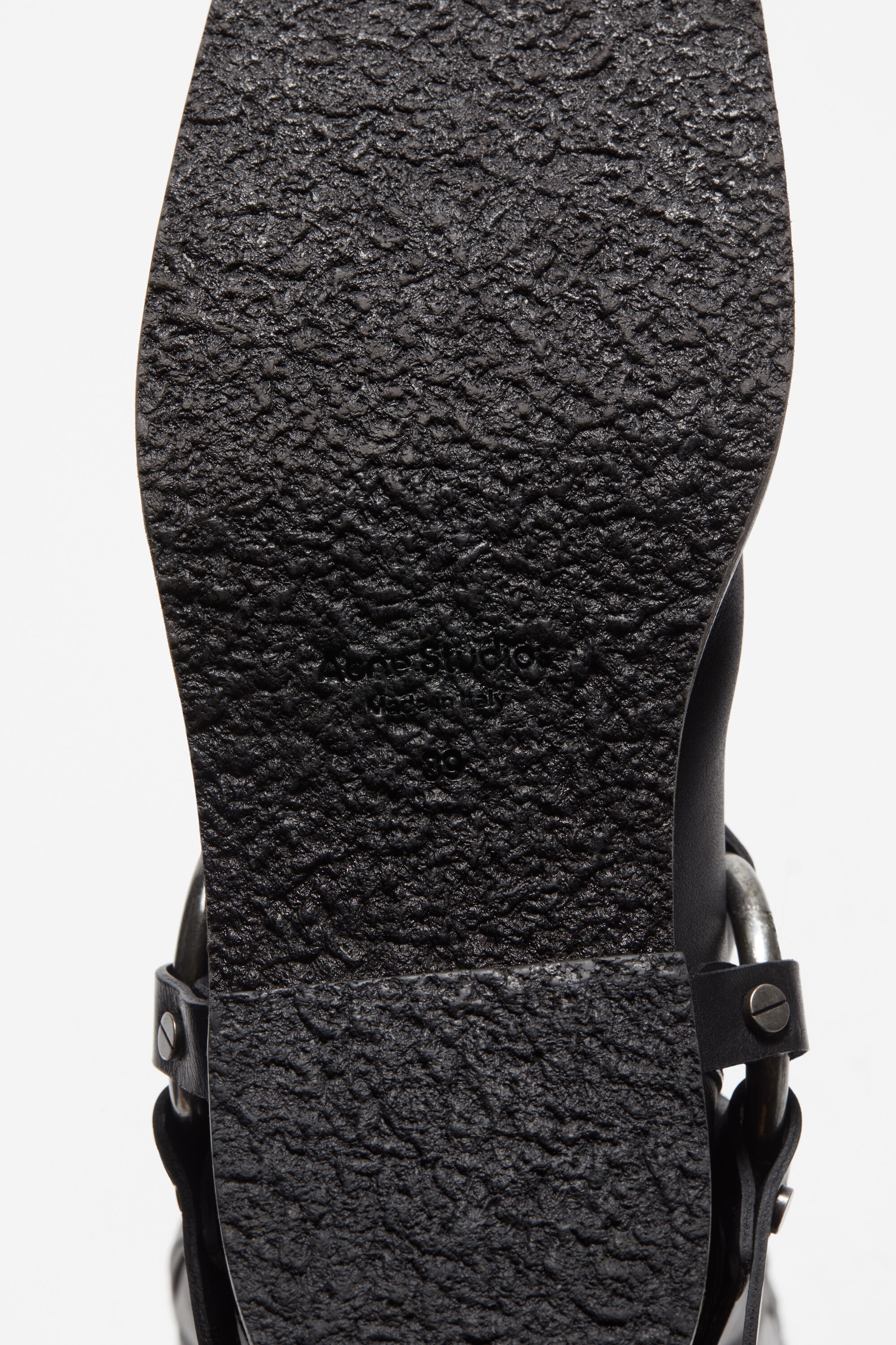 Leather buckle boots - Black - 8