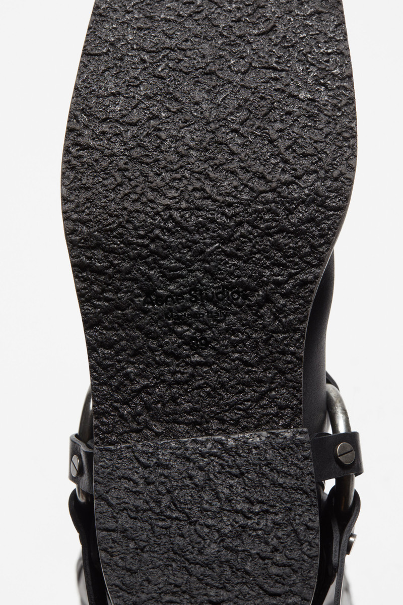 Leather buckle boots - Black 8