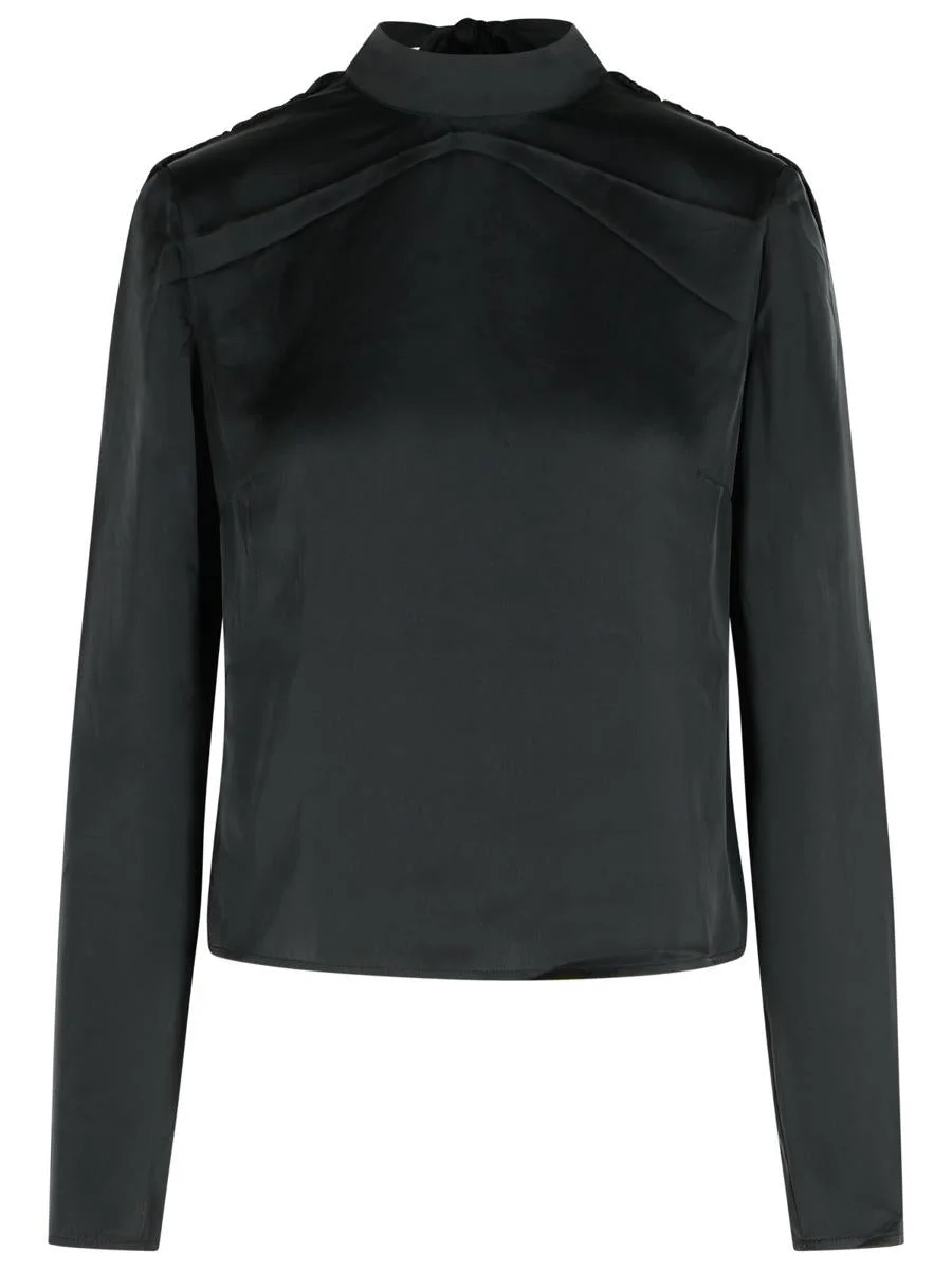 Rotate Birger Christensen Draped Top In Black Polyester - 1