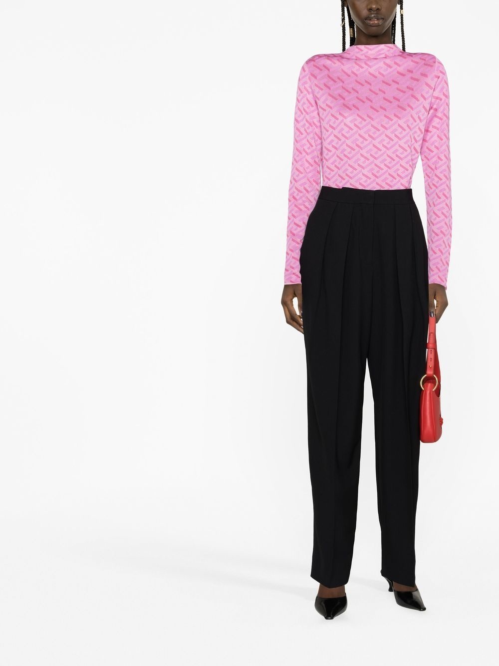 La Greca monogram long-sleeve top - 2