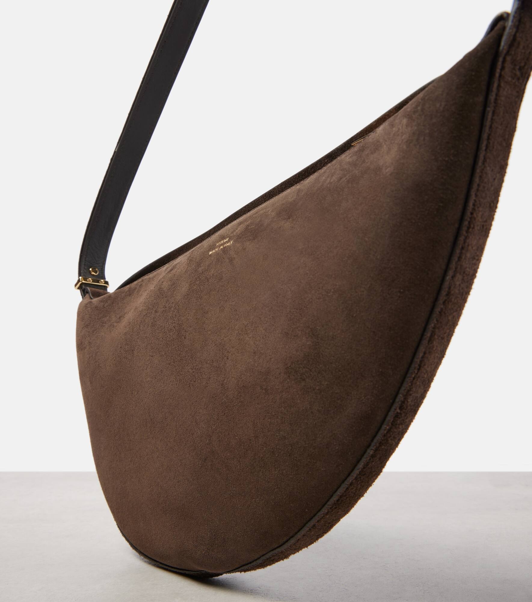 Scooped suede shoulder bag - 6