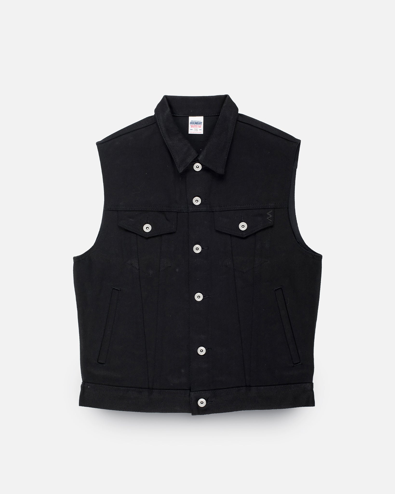 IH-9526V 21oz Non-Fade Denim Type III Vest - Superblack - 1