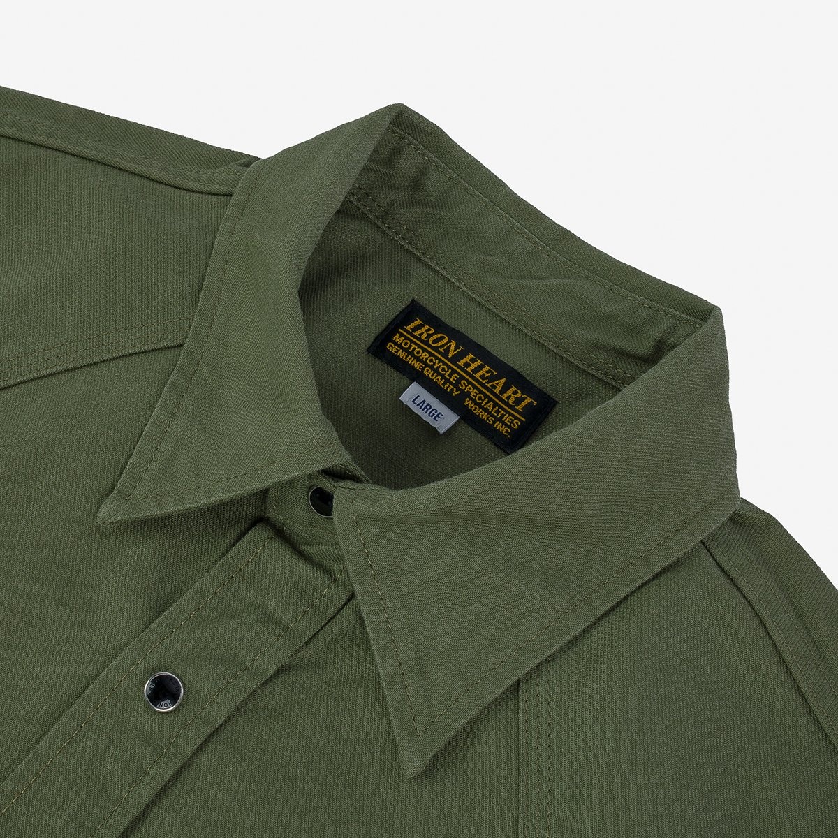 IHSH-381-OLV 9oz Military Serge CPO Shirt  - Olive - 6