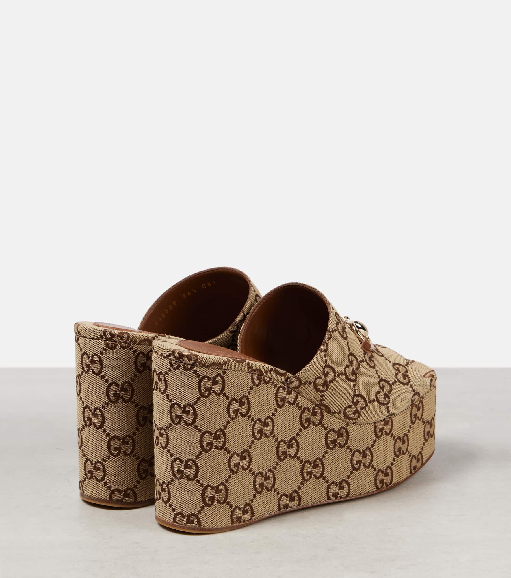 Carmen Horsebit 60 canvas platform sandals - 2