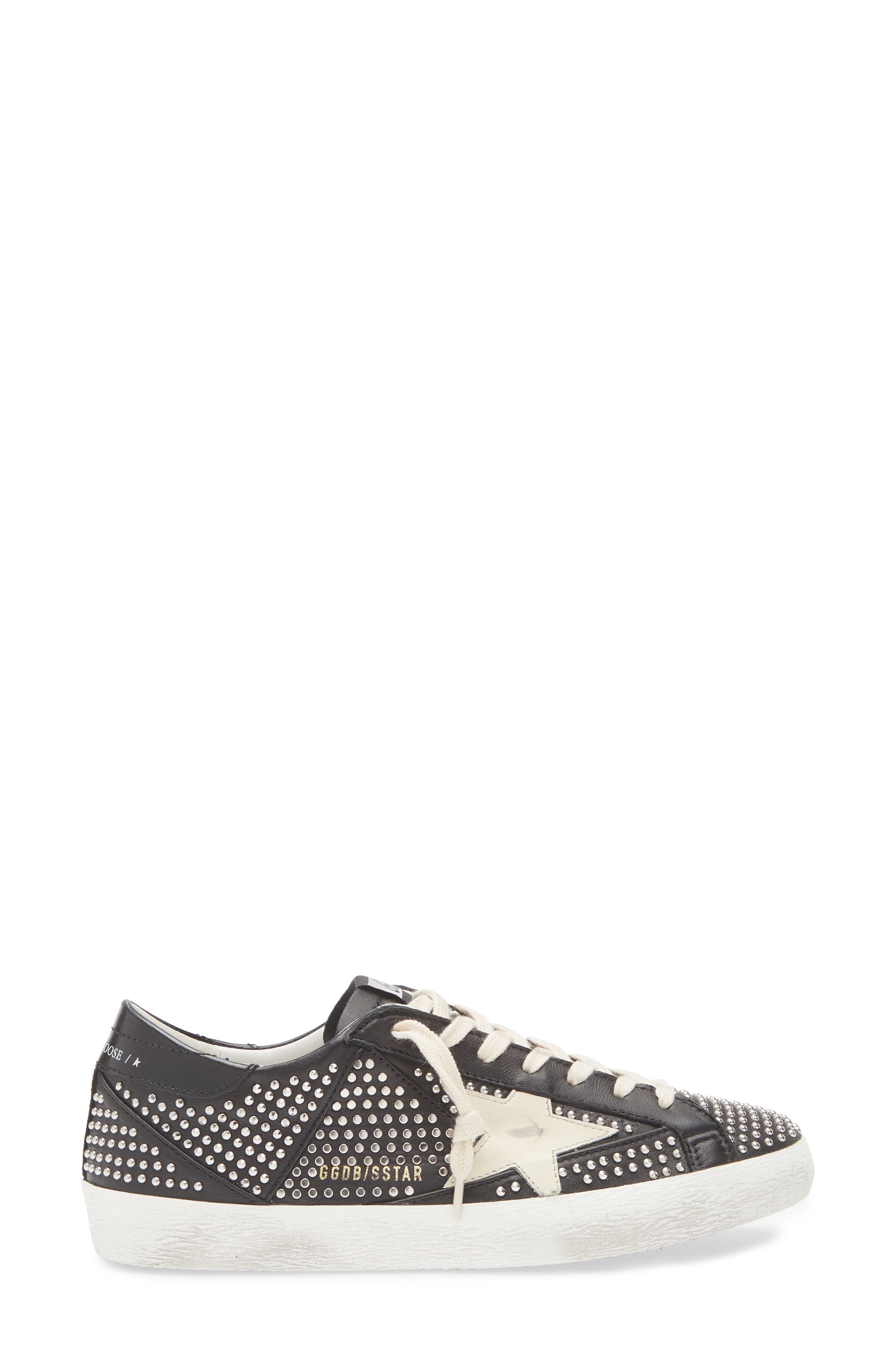 Golden Goose Super-Star Stud Low Top Sneaker in Black/White at Nordstrom - 3