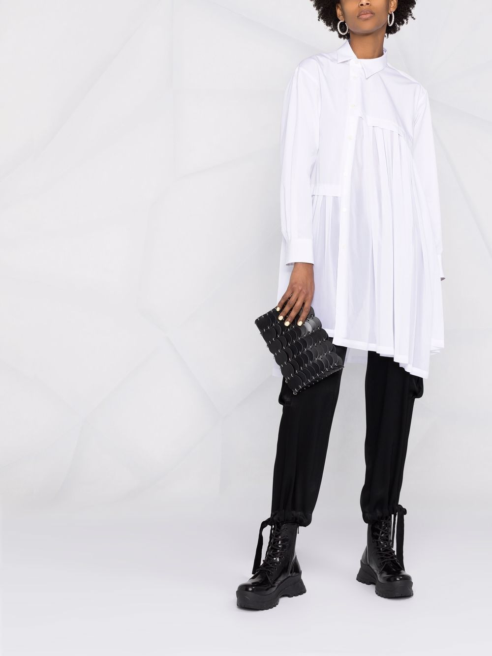asymmetric pleated shirt - 2