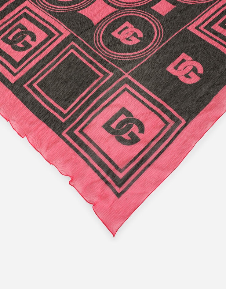 Crepon scarf with DG logo print (120 x 200) - 2