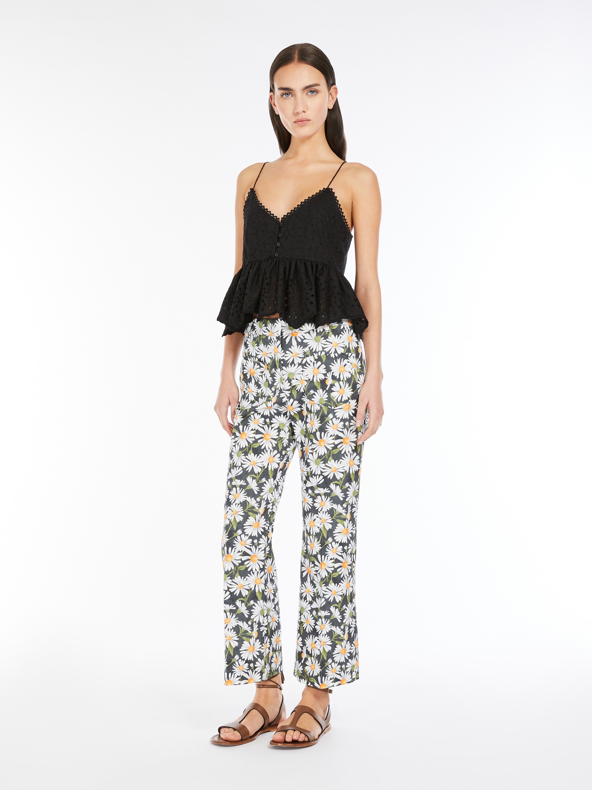 ARTEN1234 Flared patterned cotton trousers - 2