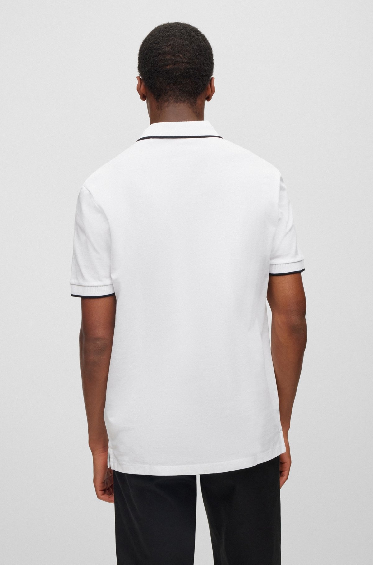 SLIM-FIT POLO SHIRT WITH RED LOGO LABEL - 5