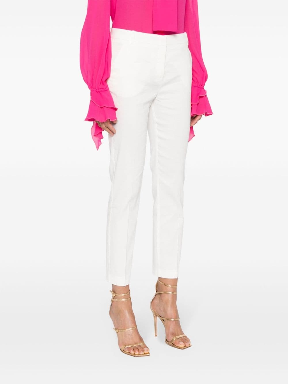 pressed-crease tapered trousers - 3