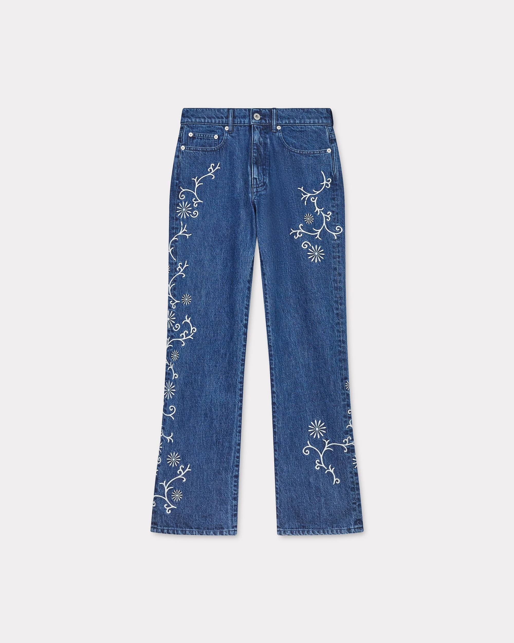 'KENZO Marguerite' BARA cropped embroidered jeans in japanese denim - 1