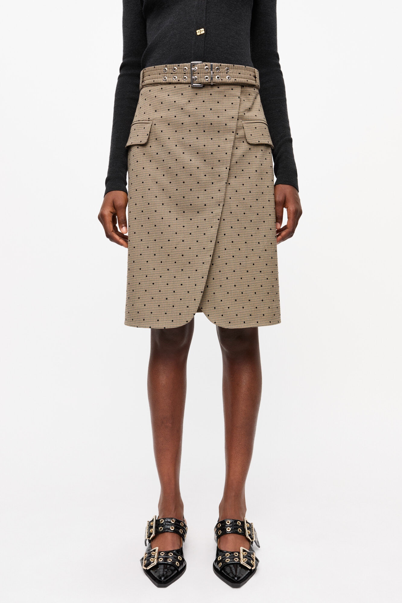 FLOCK CHECK SUITING SKIRT - 3