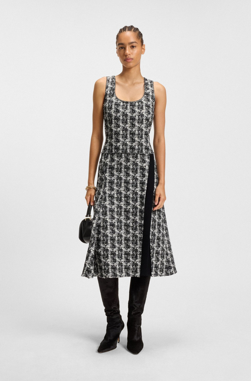BOSS SLEEVELESS DRESS IN PATTERNED FEATHER TWEED outlook