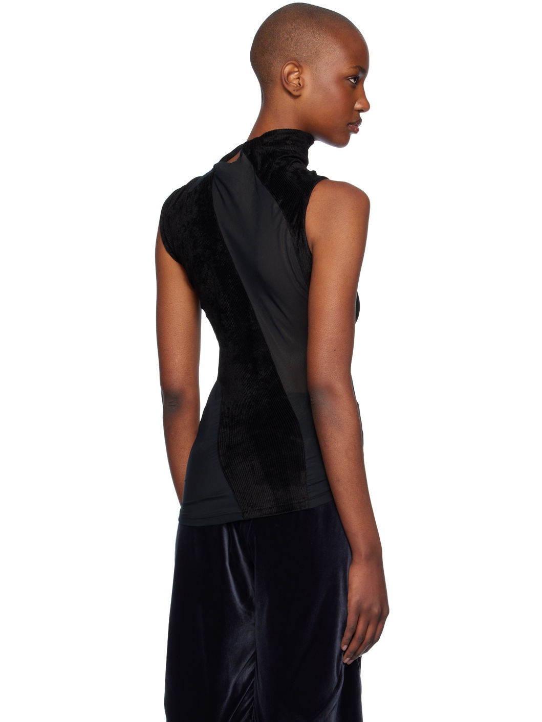 Black Pendle Paneled Tank Top - 3