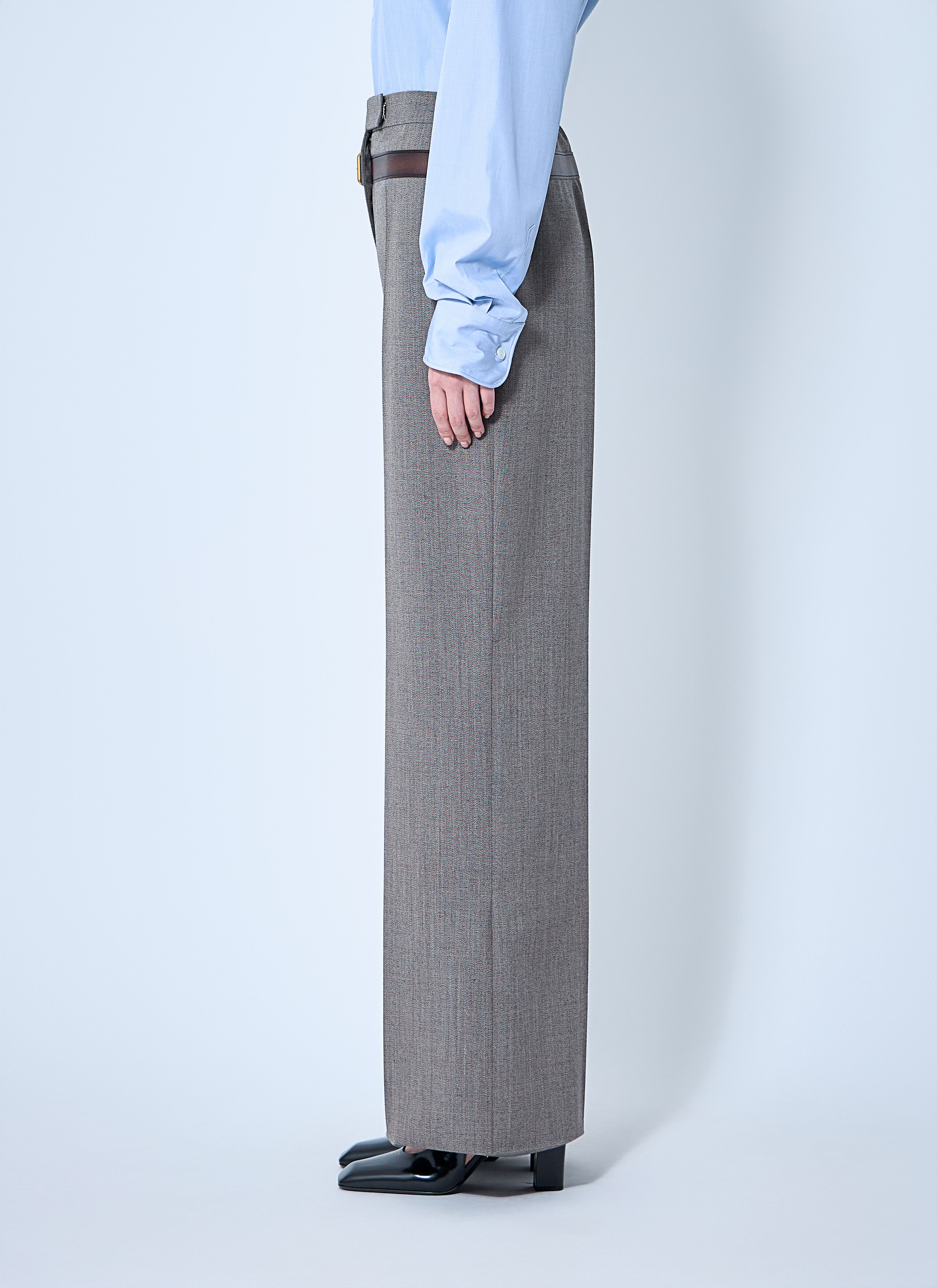 Technical Wool Pants With Printed Belt - 3