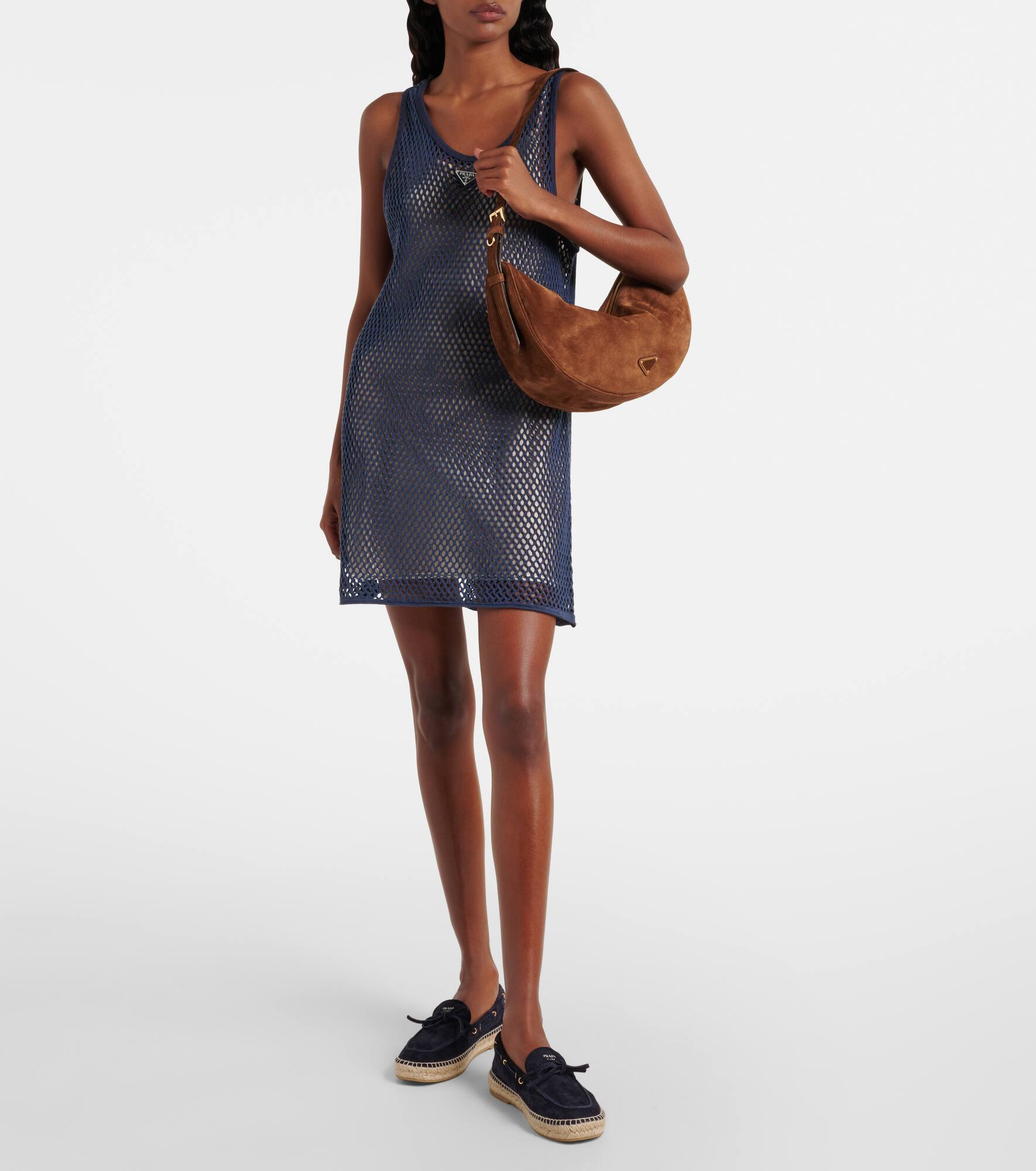 Prada Demi-Lune Large suede shoulder bag - 5