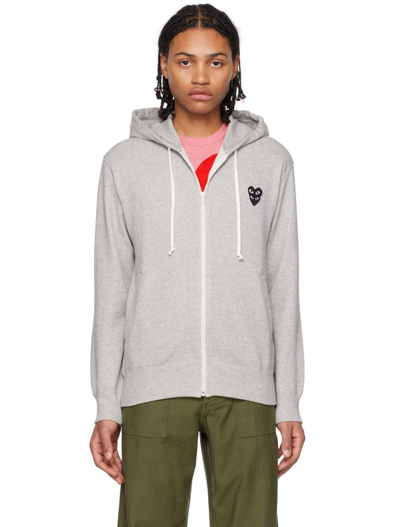Gray Double Heart Hoodie - 1