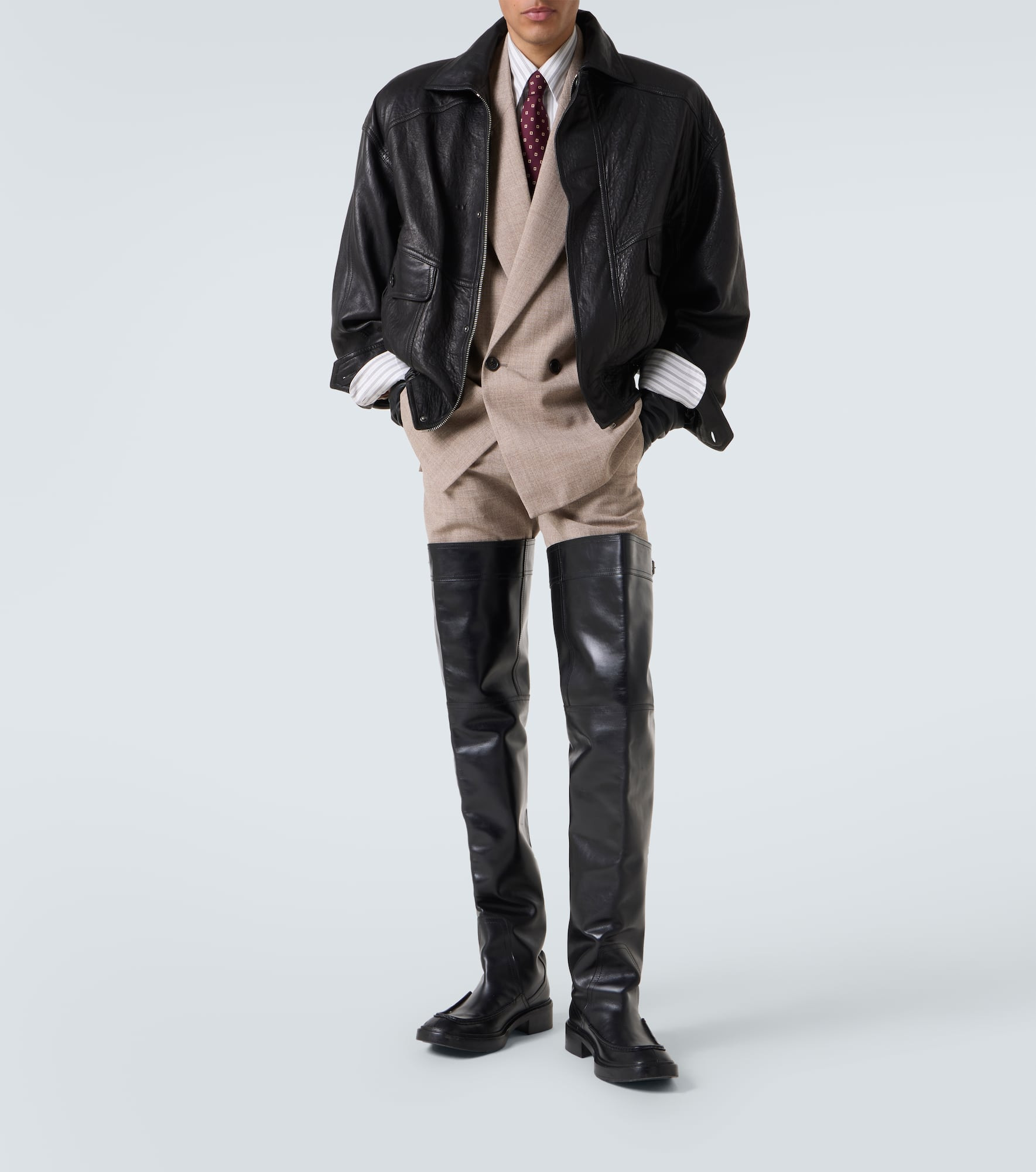 Joe leather over-the-knee boots - 2