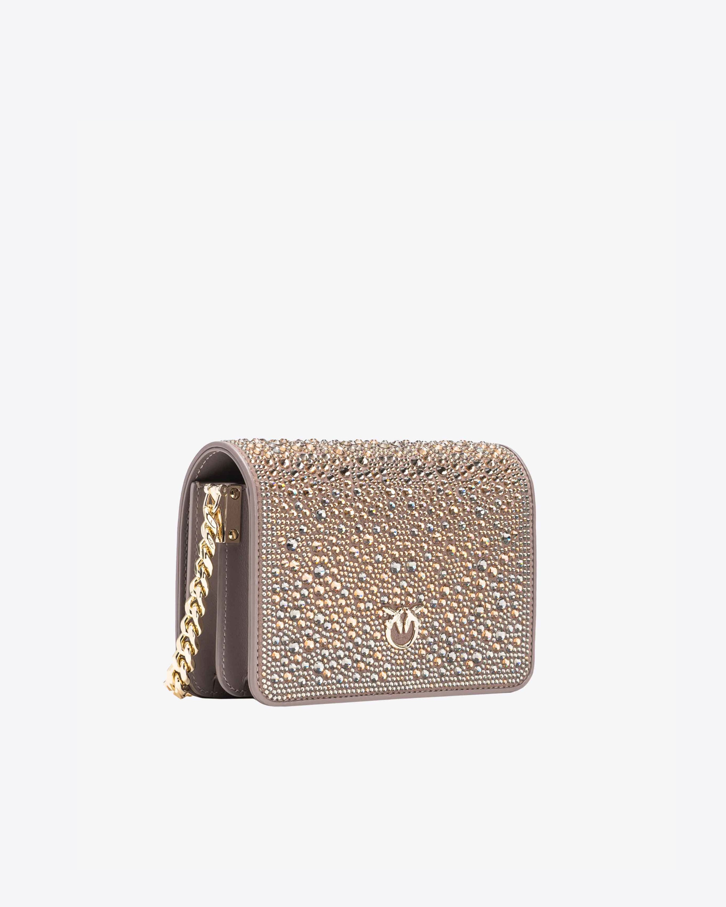PINKO GALLERIA FULL-RHINESTONE MINI LOVE BAG CLICK - 2