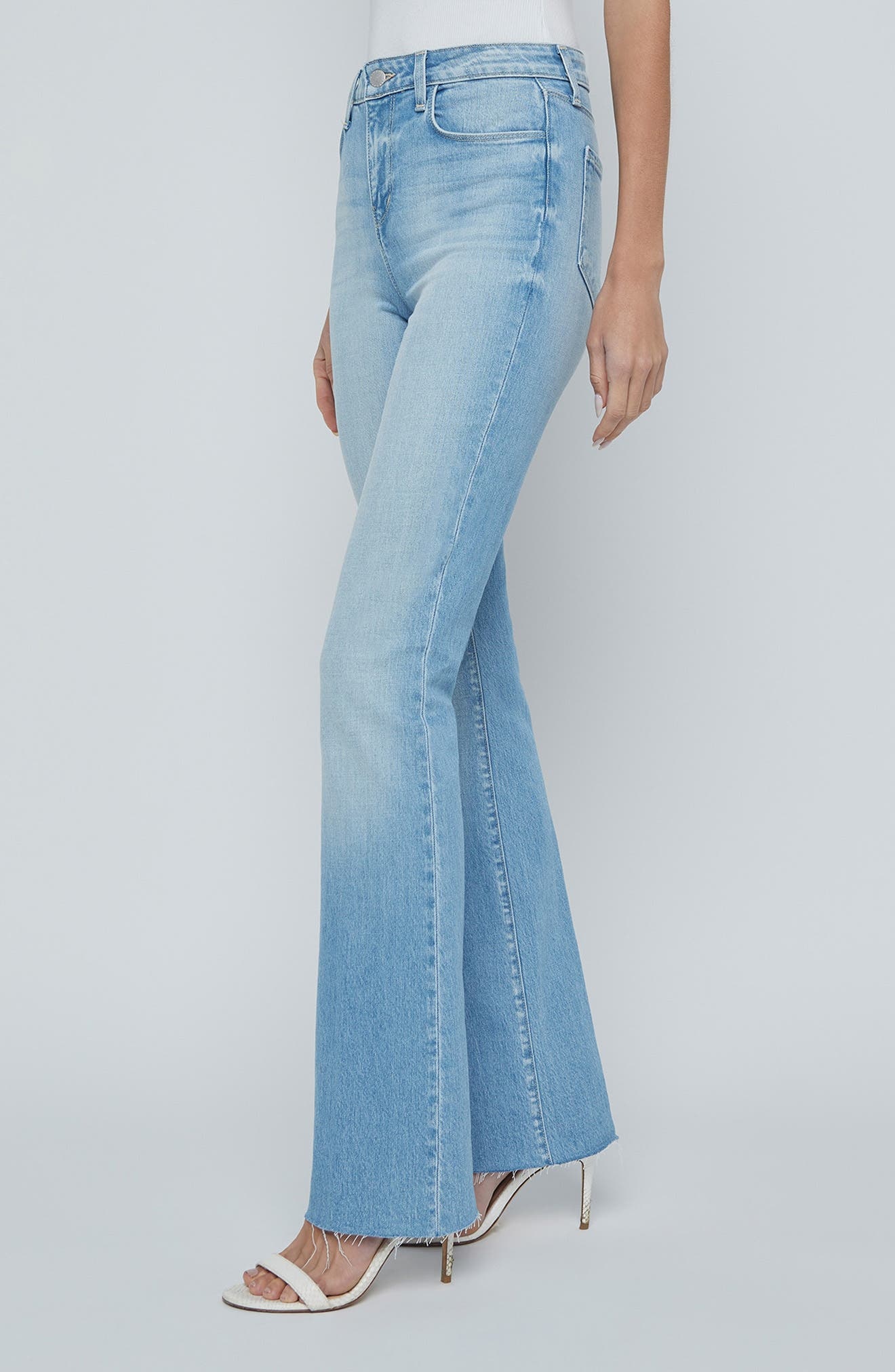 L'AGENCE Ruth Raw Hem Straight Leg Jeans in Barker at Nordstrom - 3