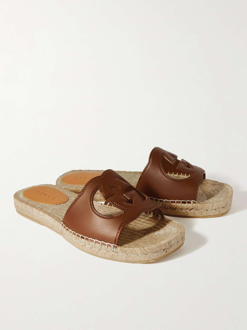 Logo-Cutout Leather Sandals 3