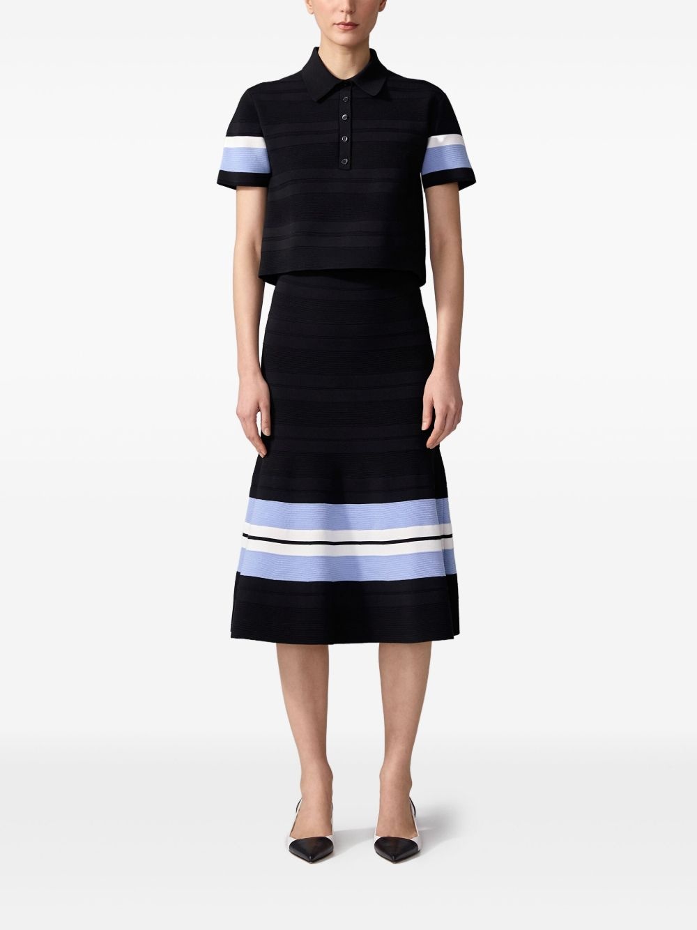 stripe-detail polo top - 2