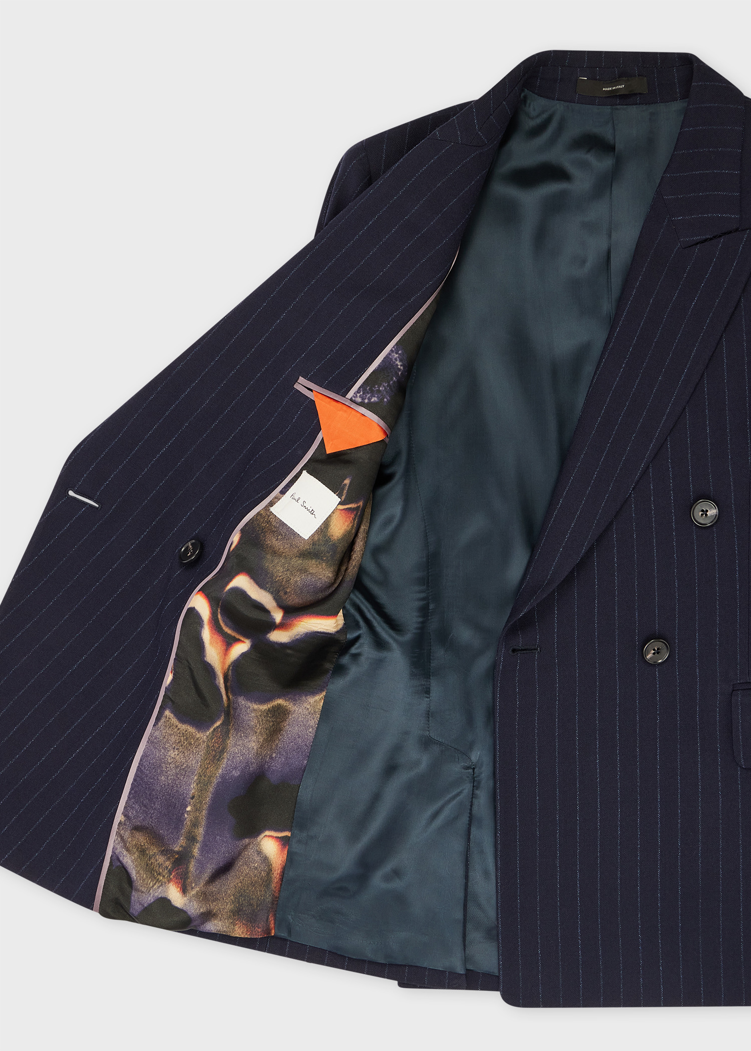 Women's Navy Stripe Double-Breasted Suit - 4