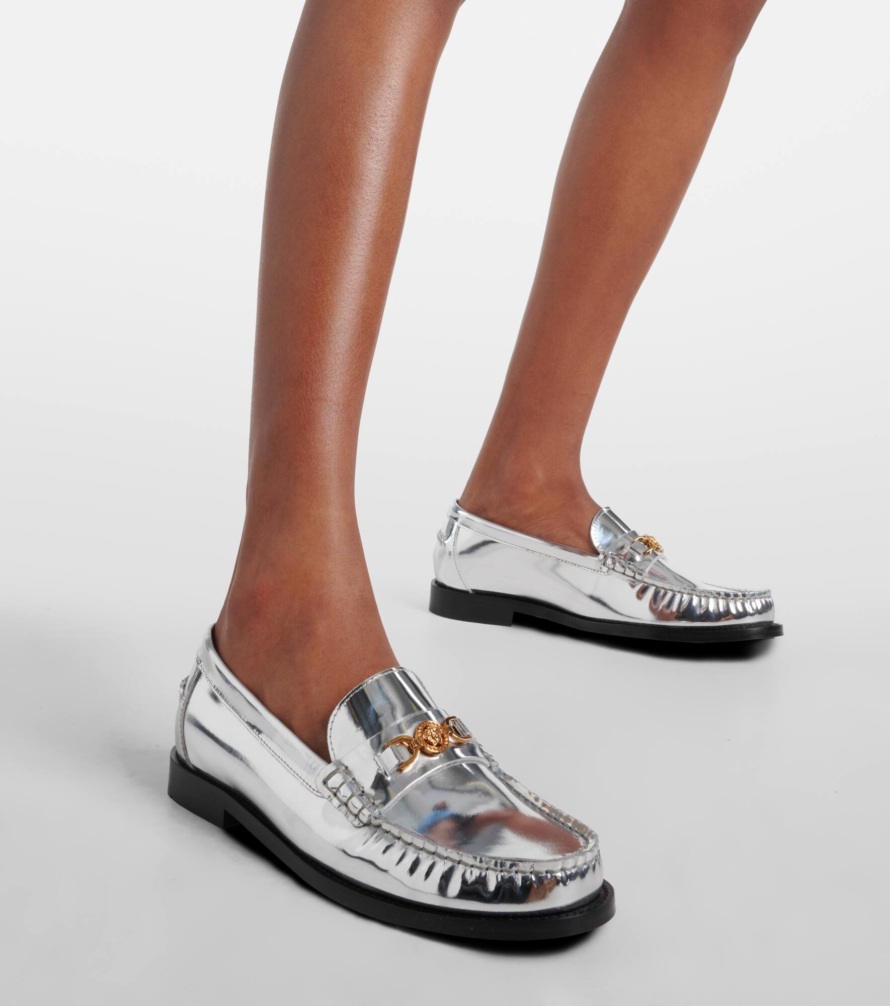 Medusa '95 metallic leather loafers - 4