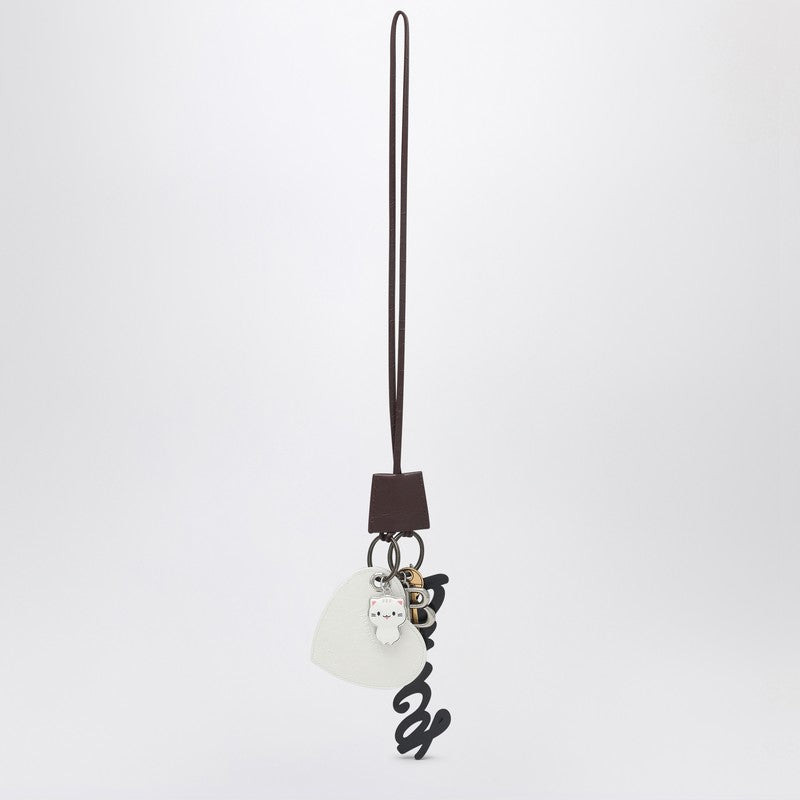 Balenciaga Keychain Charm Heart Le City Burgundy/White Women - 2