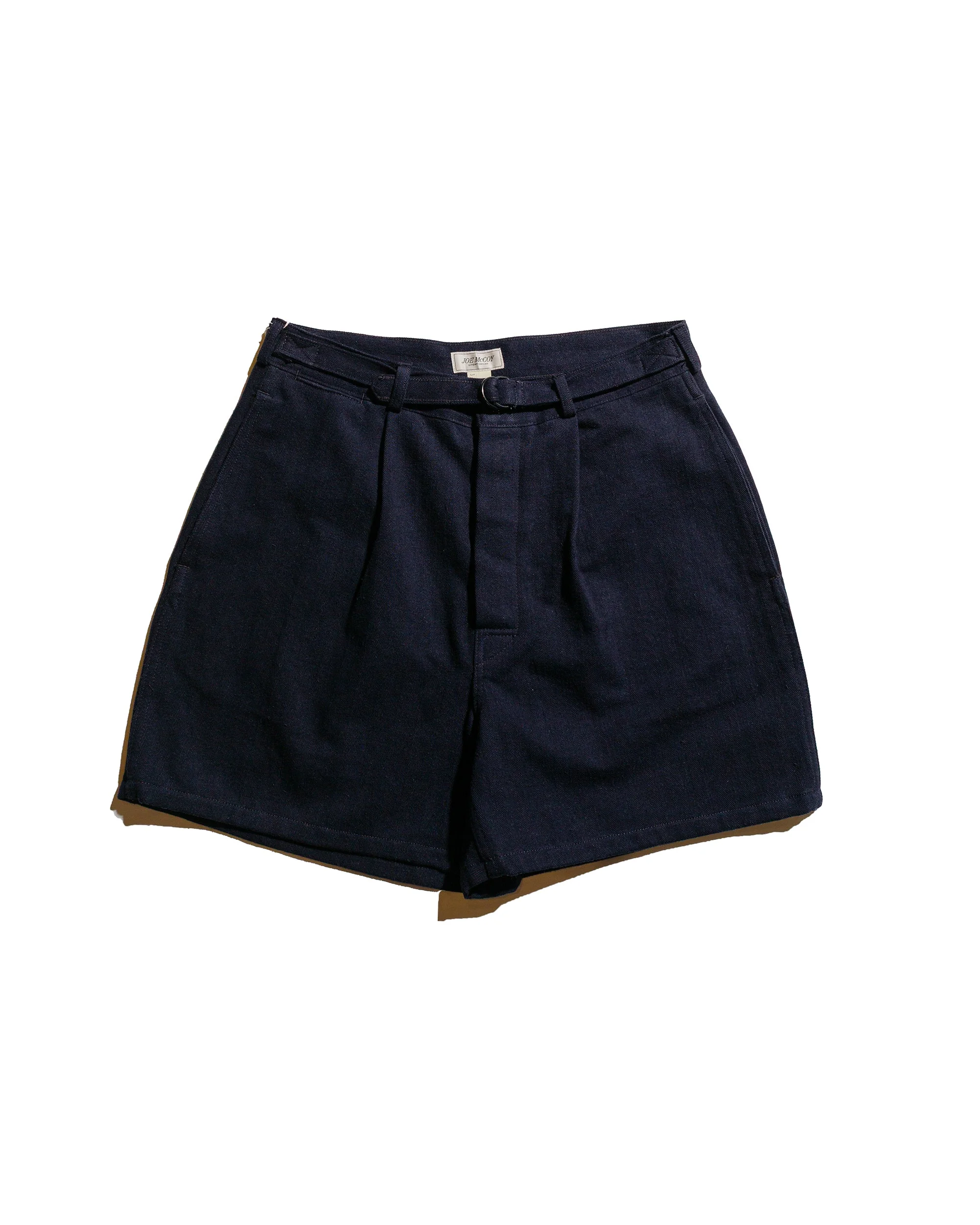 MP25014 Belted Shorts / Cotton-Hemp Navy - 1