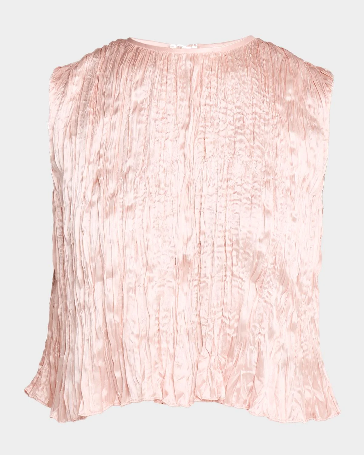 Anouk Silk Plisse Sleeveless Crop Top - 1