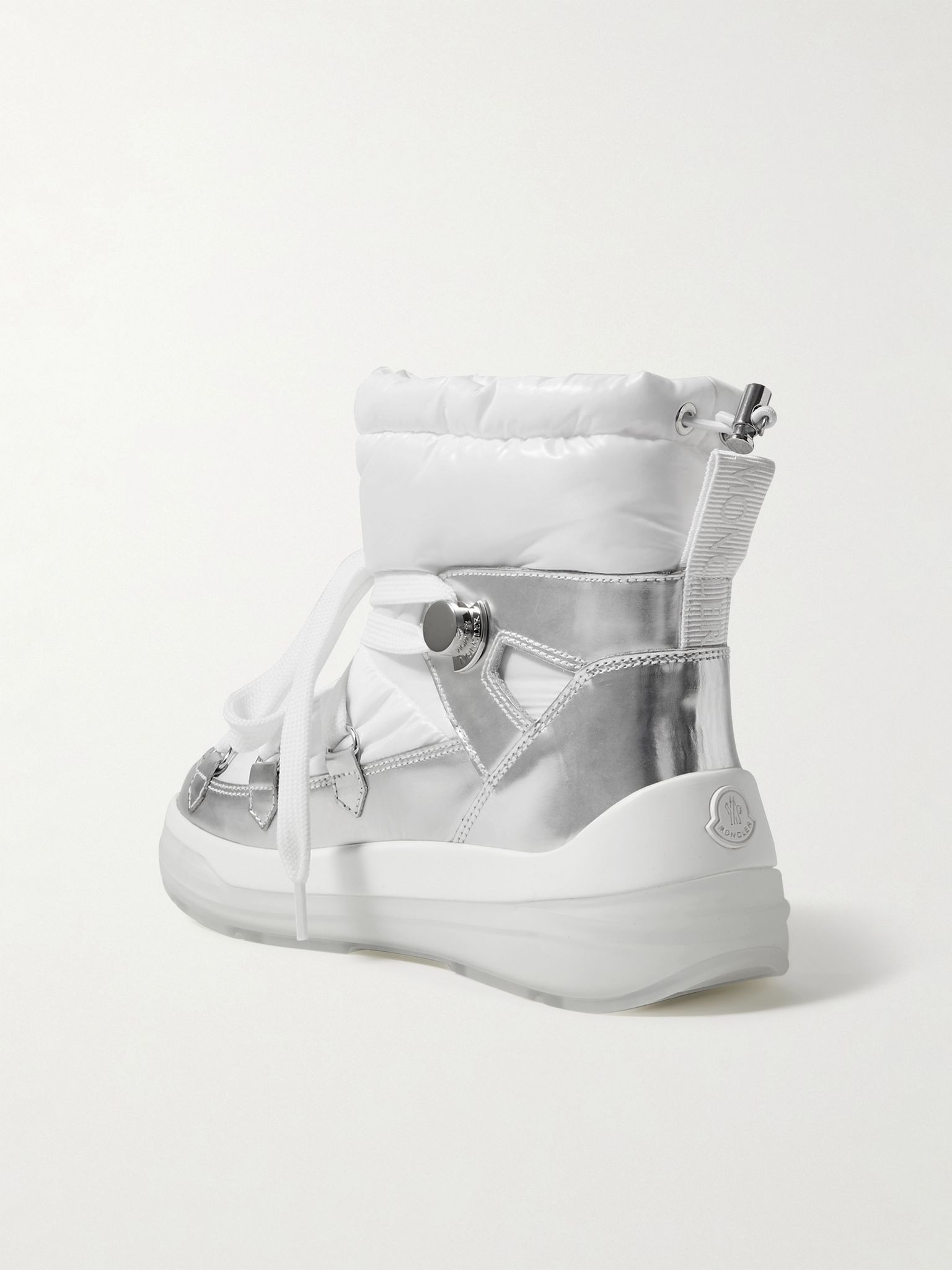 Insolux metallic leather and padded shell ankle boots White - 3