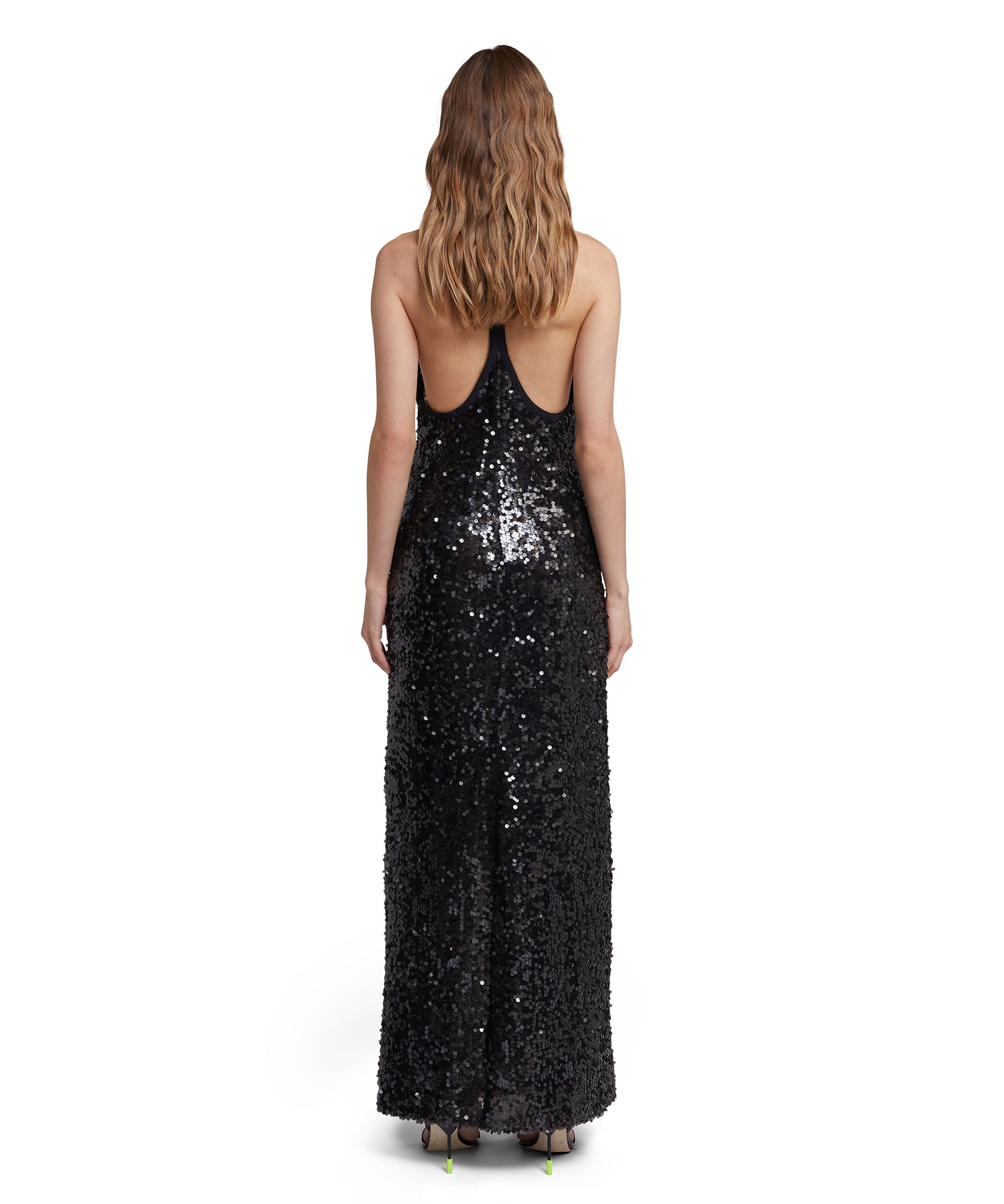 Sleeveless long dress with sequins - 3