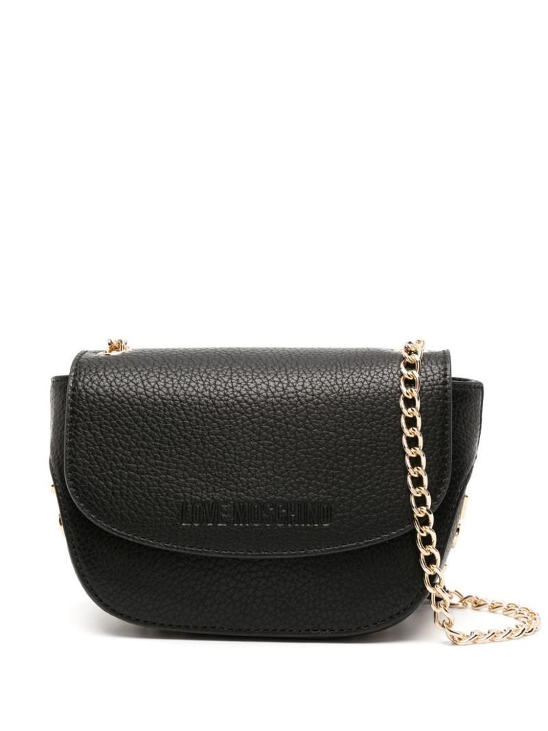 logo-lettering grained crossbody bag 1