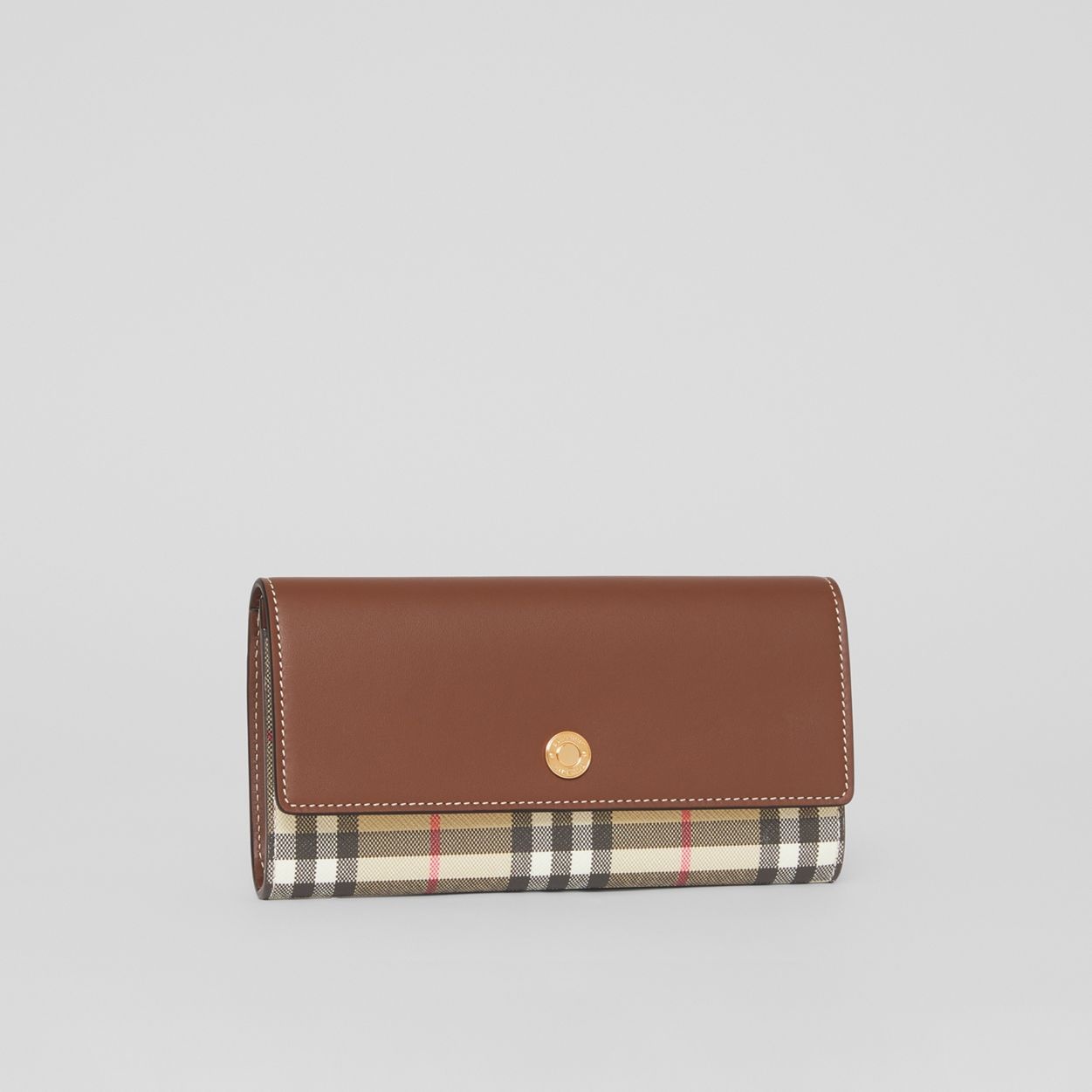 Vintage Check and Leather Continental Wallet - 4