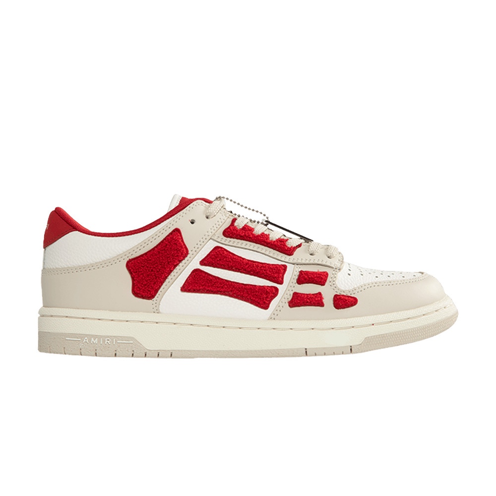 Amiri Skel Top Low 'White Red Chenille' - 1