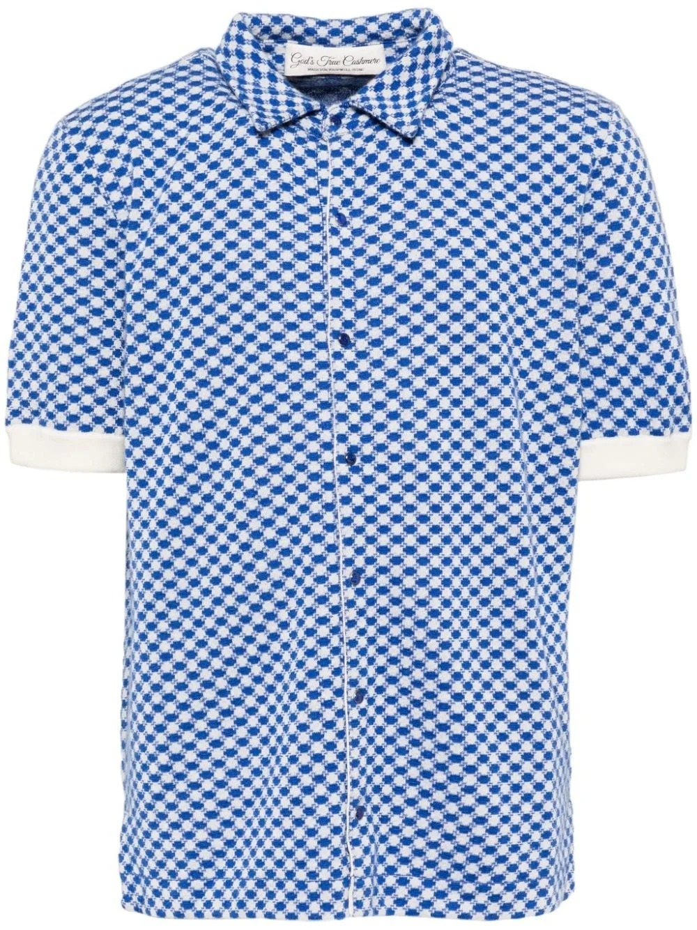 Lapis dot cashmere shirt - 1