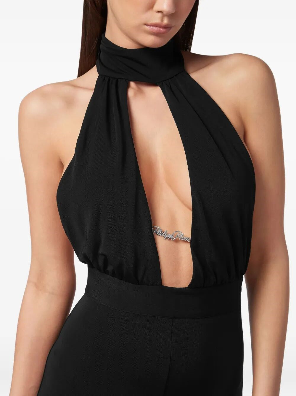 Halter-Neck Backless Jumpsuit - 4