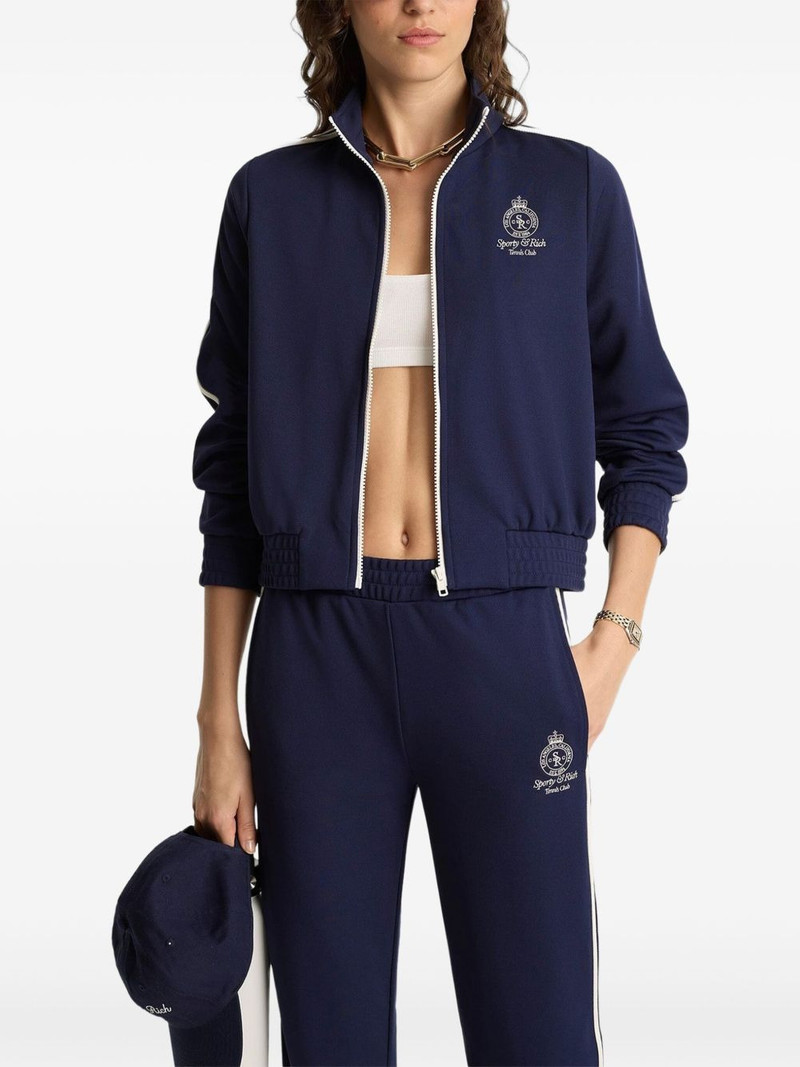 Sporty & Rich side-stripe zip-up track jacket outlook