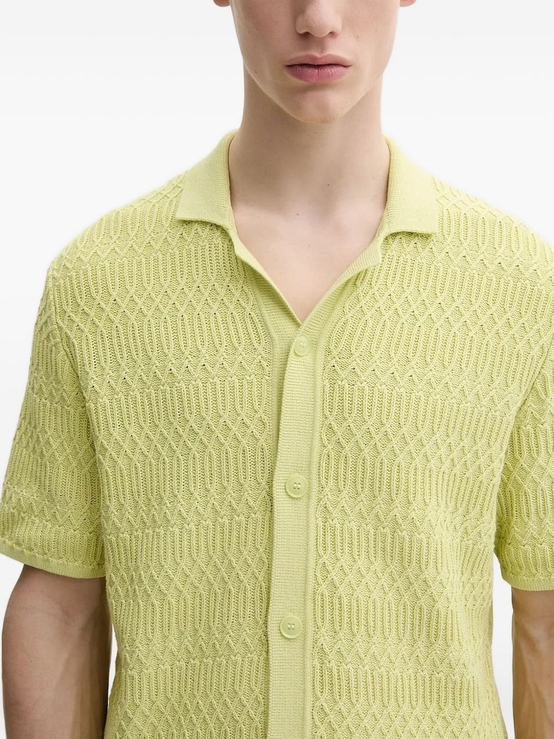 textured buttoned polo shirt 3