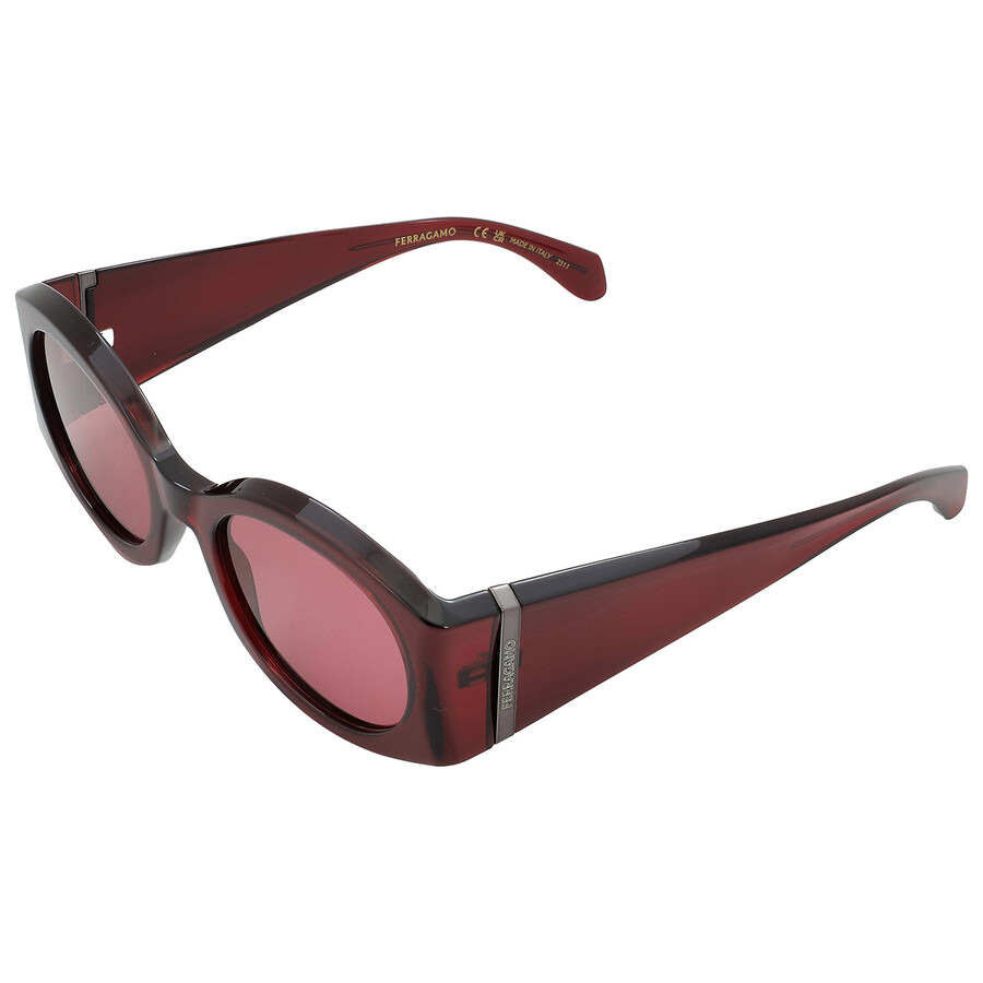 Salvatore Ferragamo Burgundy Oval Ladies Sunglasses SF2008S 612 55 - 5