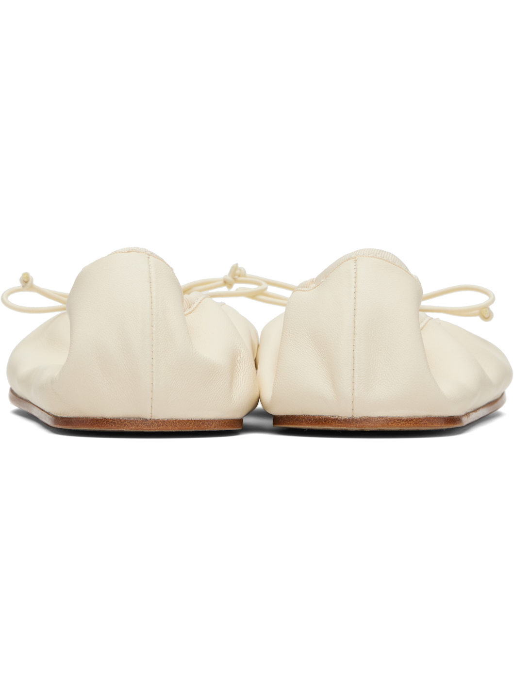 Beige Round Ballerina Flats - 2