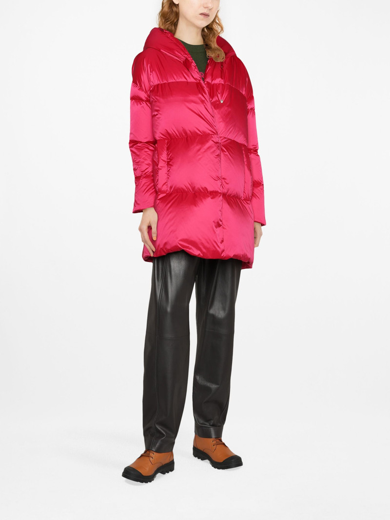 Herno Globe A-shape satin-effect coat outlook