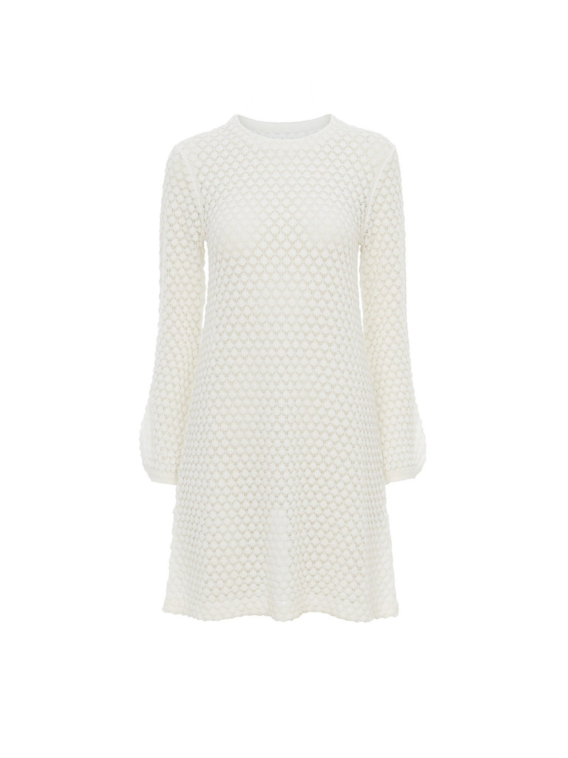 MINI DRESS IN COTTON POINTELLE - 1